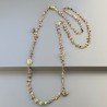 Collana A Nodo Orafo Rosato Con Occhio Di Tigre E Peridoto