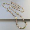 Collana A Nodo Orafo Rosato Con Occhio Di Tigre E Peridoto