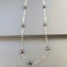Collana A Nodo Orafo Rosato Con Granato Sassi