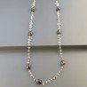 Collana A Nodo Orafo Rosato Con Granato Sassi