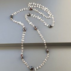 Collana A Nodo Orafo Rosato Con Granato Sassi