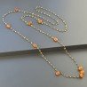 Collana A Nodo Orafo Rosato Con Peridoto E Corniola