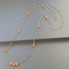 Collana A Nodo Orafo Rosato Con Peridoto E Corniola