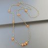 Collana A Nodo Orafo Rosato Con Peridoto E Corniola