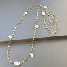 Collana A Nodo Orafo Rosato Con Agata Gialla E Labradorite Bianca