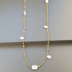 Collana A Nodo Orafo Rosato Con Agata Gialla E Labradorite Bianca Collana A Nodo Orafo Rosato Con Agata Gialla E Labradorite Bianca