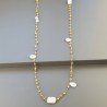 Collana A Nodo Orafo Rosato Con Agata Gialla E Labradorite Bianca
