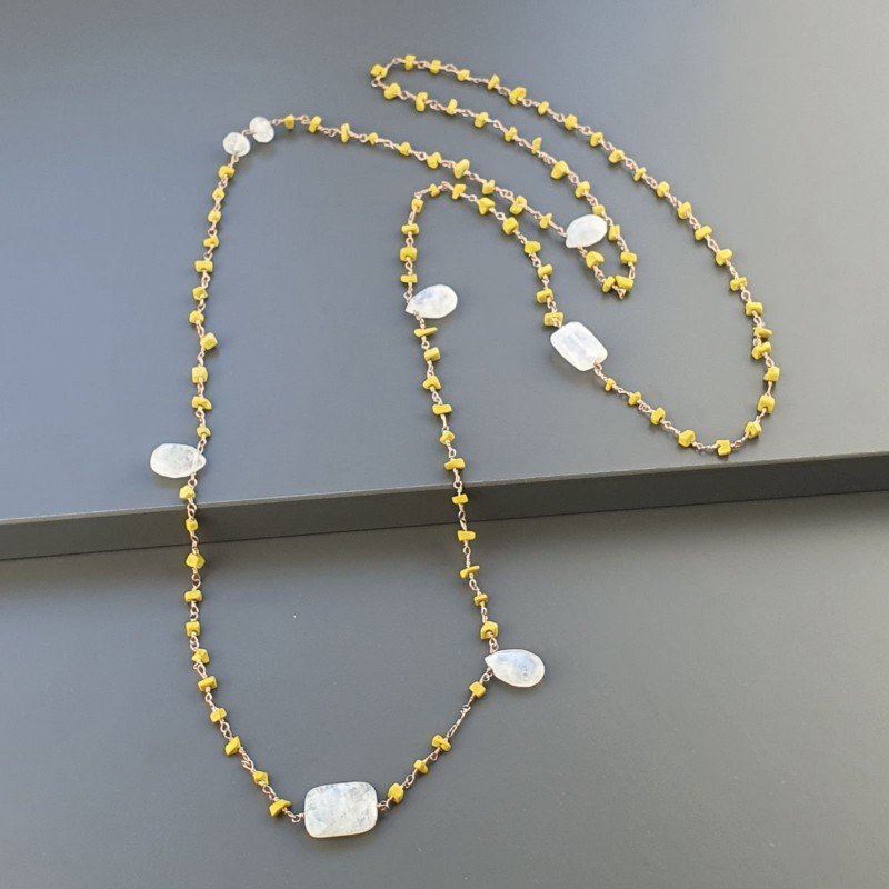 Collana A Nodo Orafo Rosato Con Agata Gialla E Labradorite Bianca Collana A Nodo Orafo Rosato Con Agata Gialla E Labradorite Bianca