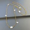 Collana A Nodo Orafo Rosato Con Agata Gialla E Labradorite Bianca