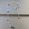 Collana A Nodo Orafo Rosato Con Labradorite Bianca,Ametista Africana E Ametista Idrotermale