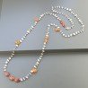 Collana A Nodo Orafo Rosato Con Labradorite Bianca E Corniola