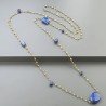 Collana A Nodo Orafo Rosato Con Peridoto E Lapis Lazuli
