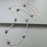 Collana A Nodo Orafo Rosato Con Labradorite Bianca E Granato Naturale
