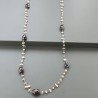 Collana A Nodo Orafo Rosato Con Labradorite Bianca E Granato Naturale