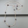 Collana A Nodo Orafo Rosato Con Labradorite Bianca E Granato Naturale