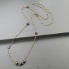 Collana A Nodo Orafo Rosato Con Peridoto E Granato