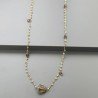 Collana A Nodo Orafo Rosato Con Peridoto E Quarzo Fume