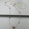 Collana A Nodo Orafo Rosato Con Peridoto E Quarzo Fume