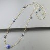 Collana A Nodo Orafo Rosato Con Peridoto E Lapis Lazuli