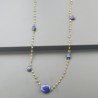 Collana A Nodo Orafo Rosato Con Peridoto E Lapis Lazuli