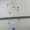 Collana A Nodo Orafo Rosato Con Peridoto E Lapis Lazuli