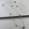 Collana A Nodo Orafo Rosato Con Peridoto E Lapis Lazuli