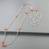 Collana A Nodo Orafo Rosato Con Labradorite Bianca E Corniola
