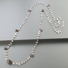 Collana A Nodo Orafo Rosato Con Quarzo Fume