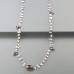 Collana A Nodo Orafo Rosato Con Quarzo Fume