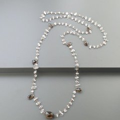 Collana A Nodo Orafo Rosato Con Quarzo Fume