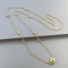 Collana A Nodo Orafo Rosato Con Cristallo Giallo E Perdoto