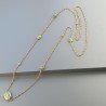 Collana A Nodo Orafo Rosato Con Cristallo Giallo E Perdoto