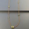 Collana A Nodo Orafo Rosato Con Cristallo Giallo E Perdoto
