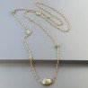 Collana A Nodo Orafo Rosato Con Cristallo Giallo E Perdoto