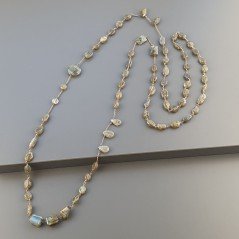 Collana A Nodo Orafo Rosato Con Labradorite E Labradorite