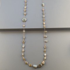 Collana A Nodo Orafo Rosato Con Labradorite  E Labradorite