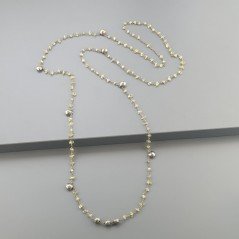 Collana A Nodo Orafo Rosato Con Peridoto E Pirite Naturale