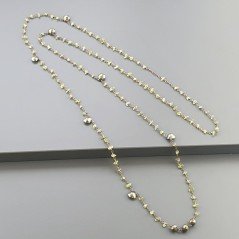 Collana A Nodo Orafo Rosato Con Peridoto E Pirite Naturale