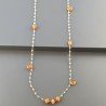 Collana A Nodo Orafo Dorato Con Cristallo E Corniola