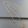 Collana A Nodo Orafo Dorato Con Cristallo E Corniola