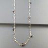 Collana A Nodo Orafo Dorato Con Pietra Di Luna (Adularia) E Quarzo Fume