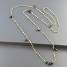 Collana A Nodo Orafo Dorato Con Peridoto E Granato Naturale