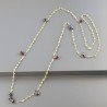 Collana A Nodo Orafo Dorato Con Peridoto E Granato Naturale