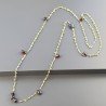 Collana A Nodo Orafo Dorato Con Peridoto E Granato Naturale