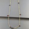Collana A Nodo Orafo Dorato Con Peridoto E Granato Naturale