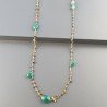 Collana A Nodo Orafo Dorato Con Occhio Di Tigre,Onice Verde E Giada