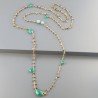 Collana A Nodo Orafo Dorato Con Occhio Di Tigre,Onice Verde E Giada