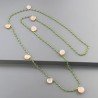 Collana A Nodo Orafo Rosato Con Cristallo Verde E Calcedonio