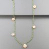 Collana A Nodo Orafo Rosato Con Cristallo Verde E Calcedonio