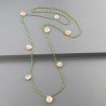 Collana A Nodo Orafo Rosato Con Cristallo Verde E Calcedonio